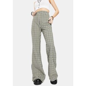Free People Black and Cream Wide Leg Pants
